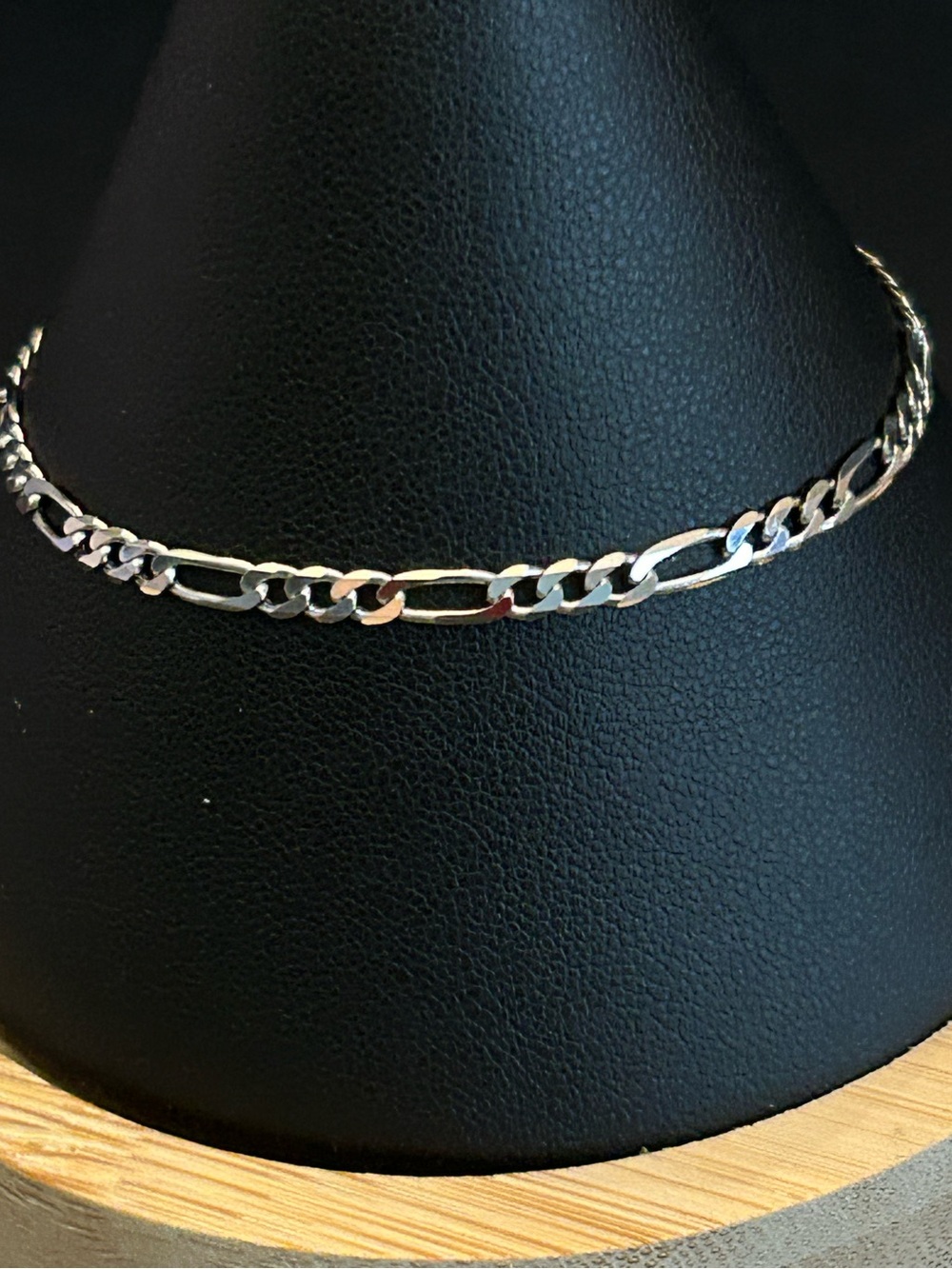 Elegant and Shiny Italian Made 925 Sterling Silver 3 & 1 Figaro Link Bracelet